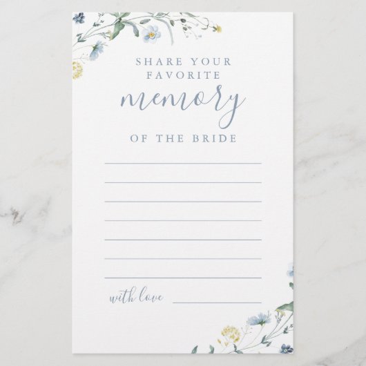 Blaue Wildblume gemeinsam mit einem Memory-Brautpa (Vorderseite)