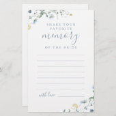 Blaue Wildblume gemeinsam mit einem Memory-Brautpa (Vorne/Hinten)