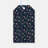 Blaue Wildblume Hochzeitsmarken Geschenkanhänger (Rückseite)