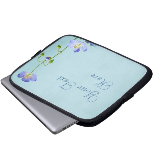 Blaue Wildblume Laptopschutzhülle (Vorne Knopf)