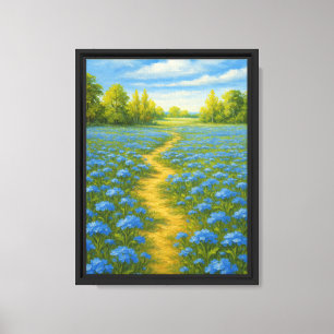 Blaue Wildblume Leinwanddruck