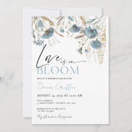Blaue Wildblume Liebe ist in Bloom Invite Einladung