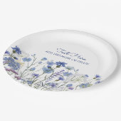 Blaue Wildblume Meadow Pappteller (Schrägansicht)