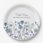 Blaue Wildblume Meadow Pappteller (Vorderseite)