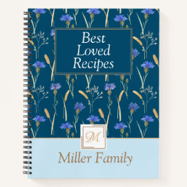 Blaue Wildblume Mongoram Rezept Notizblock