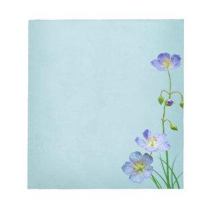 Blaue Wildblume Notizblock