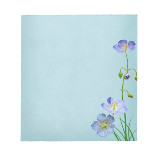 Blaue Wildblume Notizblock (Vorderseite)