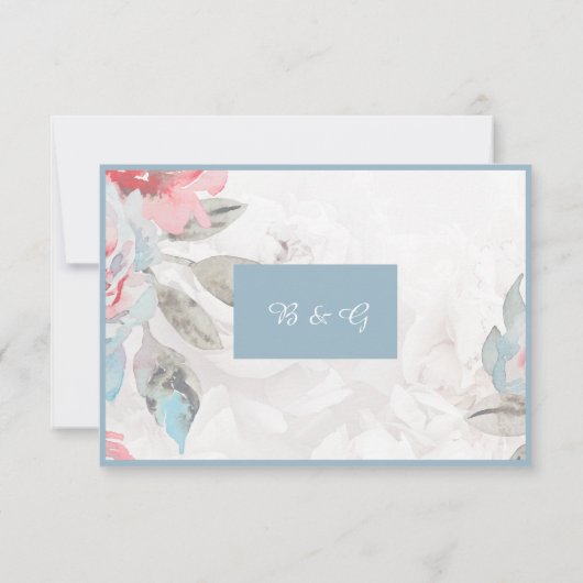 Blaue Wildblume RSVP Karte (Rückseite)