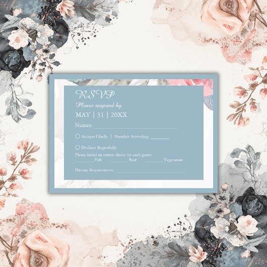 Blaue Wildblume RSVP Karte