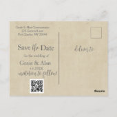 Blaue Wildblume Save the Date Postkarte (Rückseite)