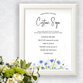 Blaue Wildblume Universeller Hochzeitstil Poster