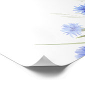 Blaue Wildblume Universeller Hochzeitstil Poster (Ecke)
