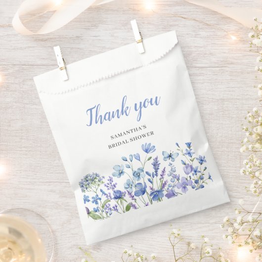 Blaue Wildblume Wasserfarbe Brautparty Geschenktütchen (Ausgeschnitten)