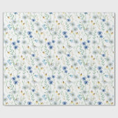 Blaue Wildblume Wasserfarbe Geschenkpapier (Flach)
