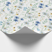 Blaue Wildblume Wasserfarbe Geschenkpapier (Ecke)