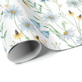 Blaue Wildblume Wasserfarbe Geschenkpapier (Rolleneckpunkt)