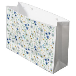 Blaue Wildblume Wasserfarbe Große Geschenktüte