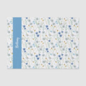 Blaue Wildblume Wasserfarbe Seidenpapier (Vorderseite)