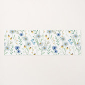 Blaue Wildblume Wasserfarbe Yogamatte (Rückseite (Horizontal))