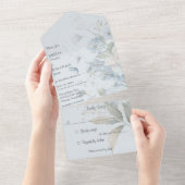 Blaue Wildblumen All In One Einladung (Abreißen)