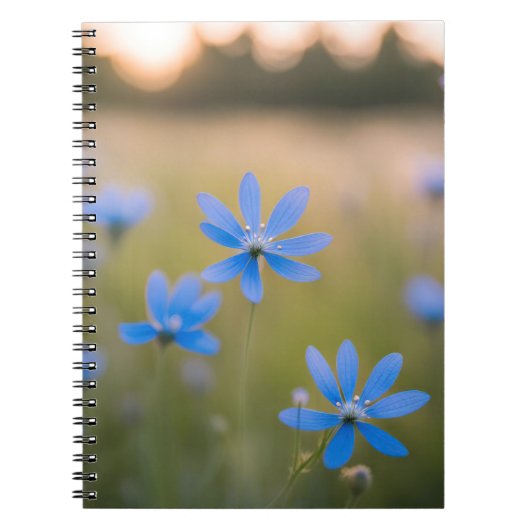 Blaue Wildblumen auf Meadow Notizblock (Vorderseite)