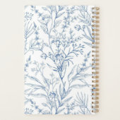 Blaue Wildblumen Blumenmuster Monogramm 2026 Planer (Rückseite)