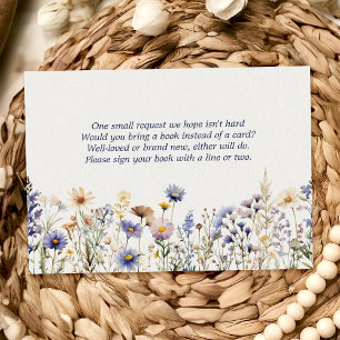 Blaue Wildblumen Boho-Aquarellbücher für Baby Begleitkarte