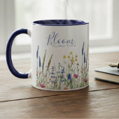 Blaue Wildblumen-Botanik-Wasserfarbe Tasse