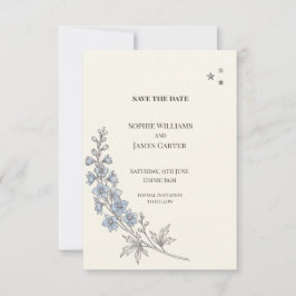Blaue Wildblumen-Botanische Hochzeit - Save The Da Date