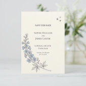 Blaue Wildblumen-Botanische Hochzeit - Save The Da Date (Stehend Vorderseite)