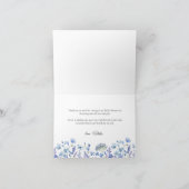 Blaue Wildblumen Delikatessen Dankeskarte (Innenseite)