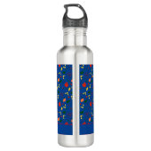 Blaue Wildblumen Edelstahlflasche (Rückseite)