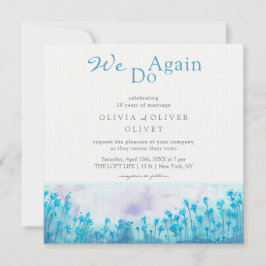 Blaue Wildblumen - Erneuerbare Einladung