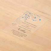 blaue Wildblumen Hochzeit Acryleinladungen (Ablage )