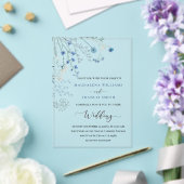 blaue Wildblumen Hochzeit Acryleinladungen (In Situ (Hochzeit))