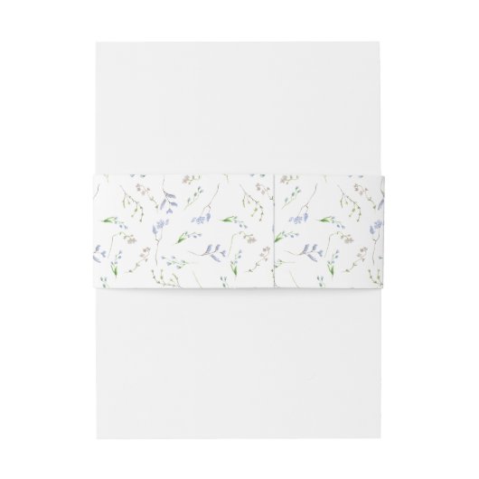 Blaue Wildblumen Hochzeit Einladungsbanderole (Rückseitenbeispiel)