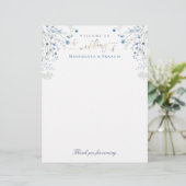 Blaue Wildblumen Hochzeitsbrief (Stehend Vorderseite)