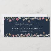 Blaue Wildblumen Hochzeitskopfschild (Vorderseite)