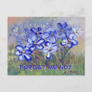 Blaue Wildblumen in einem Kunsthandwerk Postkarte