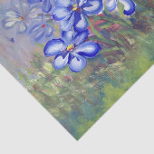 Blaue Wildblumen in einer Feld-feine Kunst-Malerei Seidenpapier (Ausschnitt)