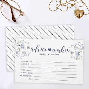 Blaue Wildblumen-Jungen-Baby-Shower-Rat-Wünsche-Ka Briefpapier