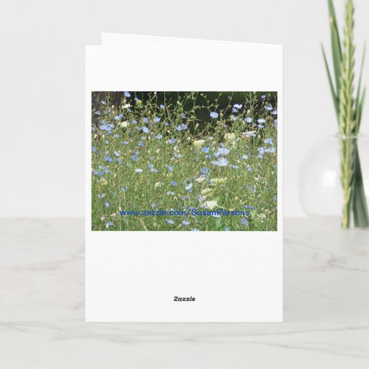 Blaue Wildblumen Karte (Rückseite)