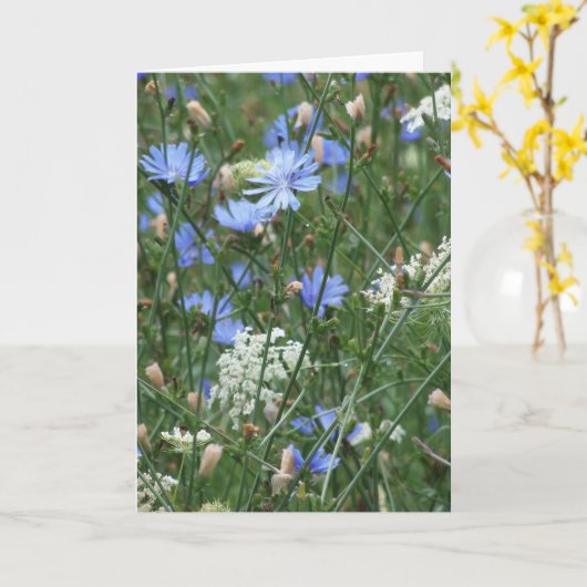 Blaue Wildblumen Karte (Gelbe Blume)