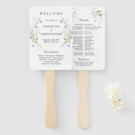 Blaue Wildblumen-Kranzrahmenprogramm Fächer