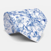 Blaue Wildblumen Krawatte (Gerollt)
