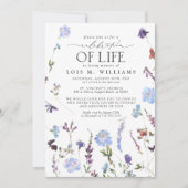 Blaue Wildblumen - Lebensfeier Einladung (Vorderseite)