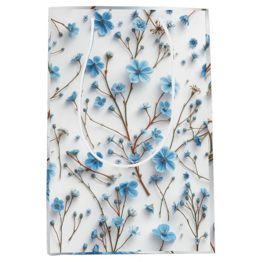Blaue Wildblumen Mittlere Geschenktüte (Vorderseite)