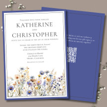 Blaue Wildblumen Moderne Elegante Hochzeit