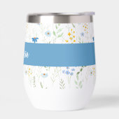 Blaue Wildblumen-Monogramm-Name (Links)
