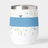 Blaue Wildblumen-Monogramm-Name (Rückseite)